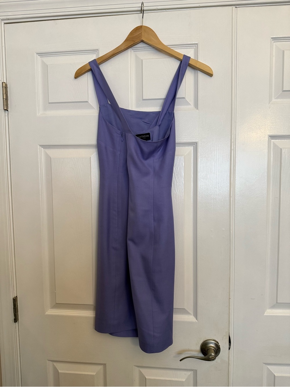 Ann Taylor Petite Lavender Square-Neck Dress